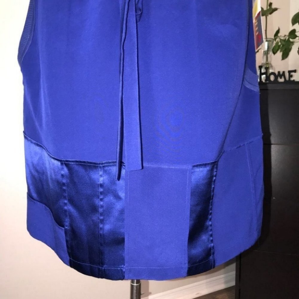 Anthropologie Cluny Patchwork blue Silk Dress size S new with tags - Picture 6 of 9